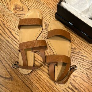 Jcrew Jules tumbled leather sandals 9.5